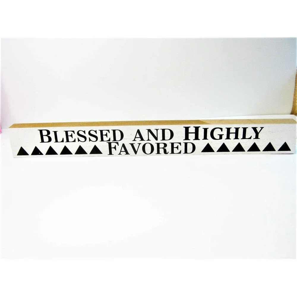 Religious Spiritual Blessed Desk Shelf Nursery Kids Room Home Decor Sign